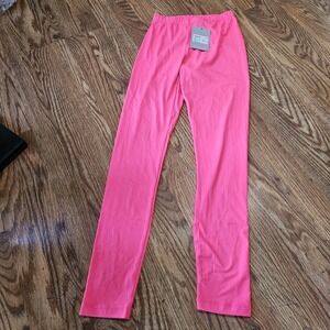 Buttery Soft Long Leggings Solid Neon Hot Pink Womens Stretch‎ Small Nwt